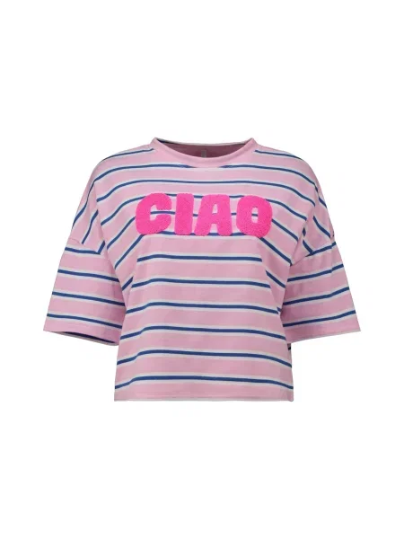 Hailys Tričko marine modrá / pink / tmavě růžová bílá