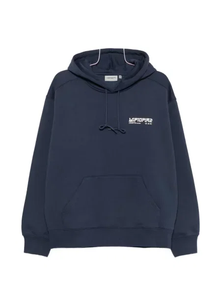 Hanorac cu glugă Carhartt Wip cu imagine albastru