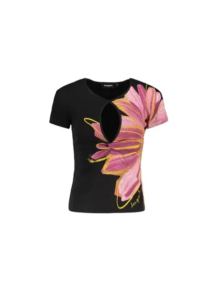 Desigual Tricou TS_DUBLIN Negru Casual Fit roz