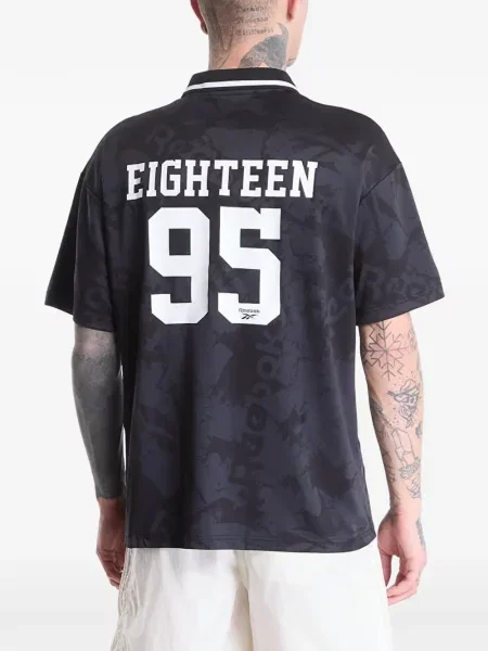 Gulerat tricou Reebok cu imagine negru