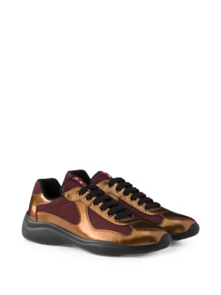 Ciclism sneakerși Prada din piele maro