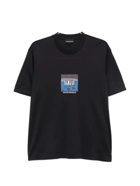 Tricou Emporio Armani cu imagine negru