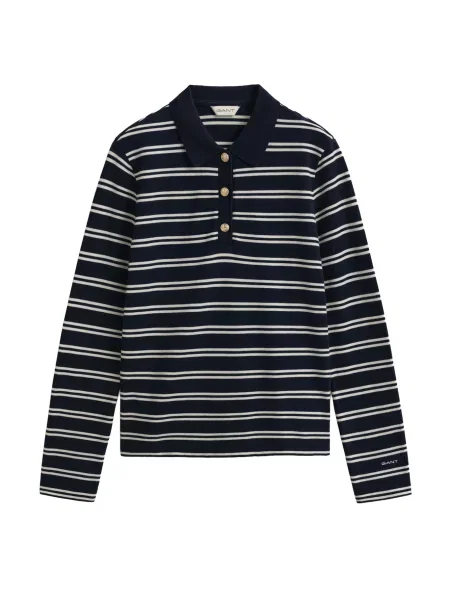 GANT Tricou albastru închis alb