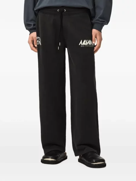 Pantaloni Allsaints cu imagine alergare negru