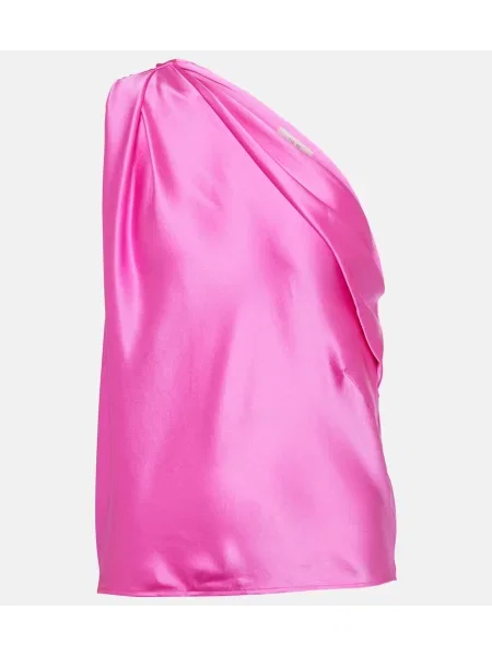Satynowy top The Sei drapowany różowy