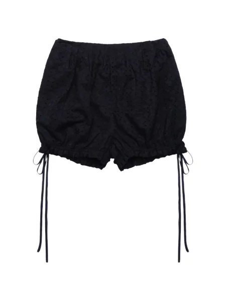 Pantaloni scurți Pauline Dujancourt cu broderie cu cordon negru