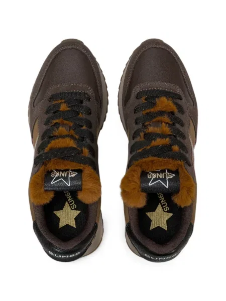 Sneakerși Sun68 cu blană maro