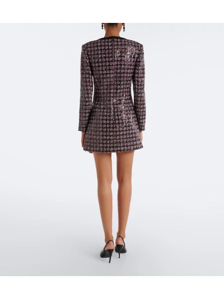 Bouclé rochie Self-portrait negru