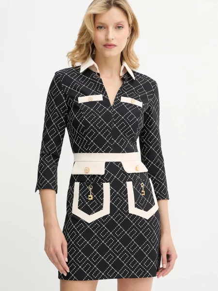 Obleka Elisabetta Franchi črna