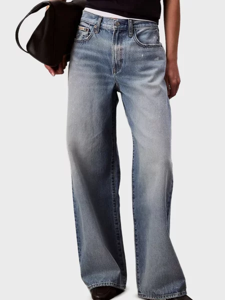 Широкі джинси Calvin Klein Jeans блакитні