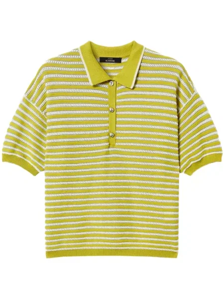 Polo Twinset cu dungi verde