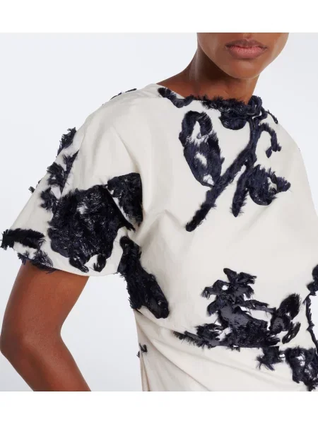 Rochie midi Erdem din poplin alb
