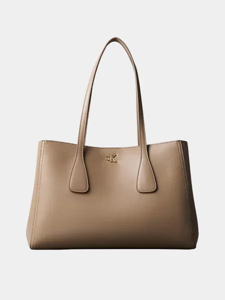 Calvin Klein CK MEDIUM WORK TOTE Сумка Поліестер/поліуретан бежевий