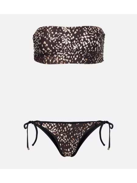 Bikini The Attico cu imagine cu model leopard maro