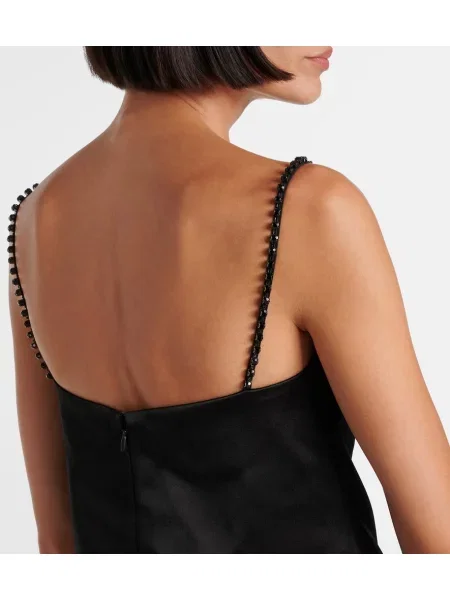 Rochie Self-portrait din satin de cristal negru
