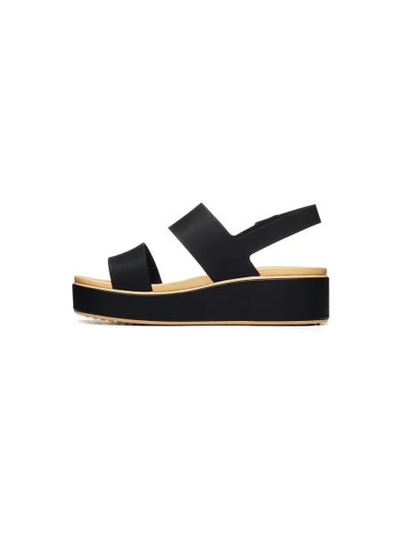 Sandale Crocs Brooklyn Matte Wrap Low Wedge Negru bej