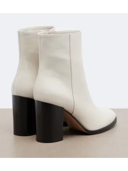 Cizme scurte Gianvito Rossi din piele alb