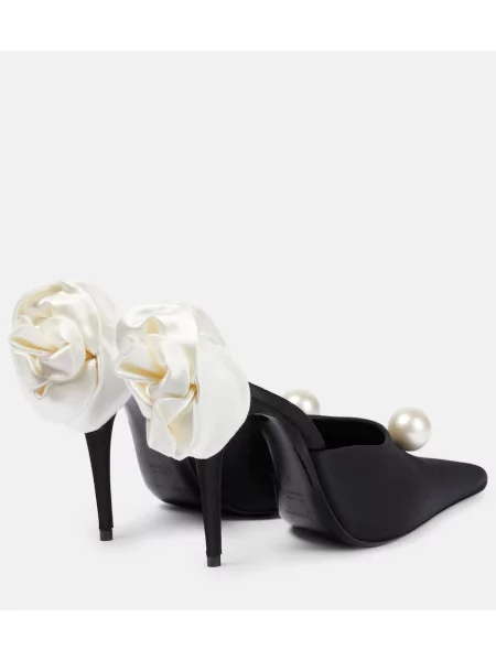 Papuci tip mules Magda Butrym din satin negru