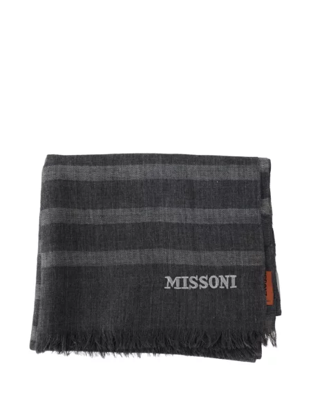 Fular Missoni de lână cu dungi gri