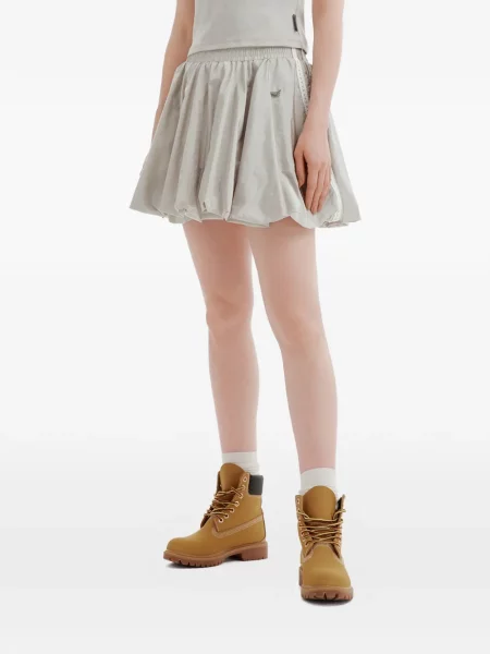 Fusta mini Mini Cream cu aplicații din dantelă