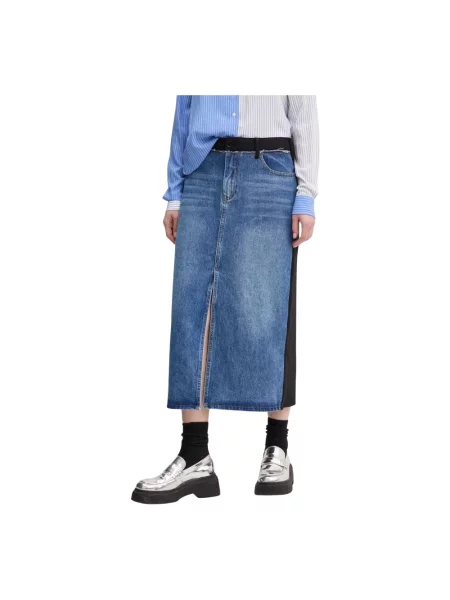 Spódnica midi Desigual niebieska