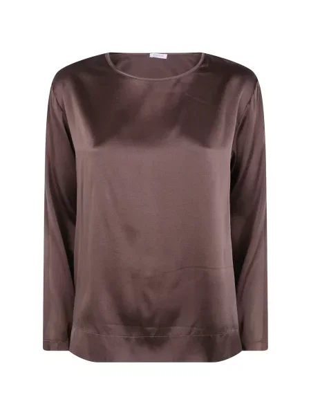 Lung pulover Rossopuro din satin maro