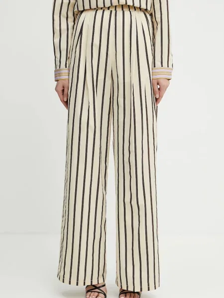 Forte Forte pantaloni lat high waist my pants bej