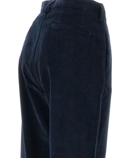 Pantaloni Sibel Saral de catifea cord albastru