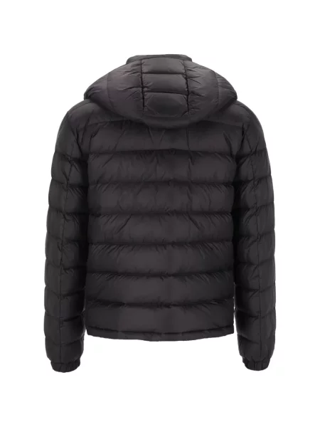 Scurt geacă cu puf Moncler cu glugă negru