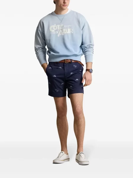 Hlače Polo Ralph Lauren s vezom s cvjetnim printom s vezicama plava