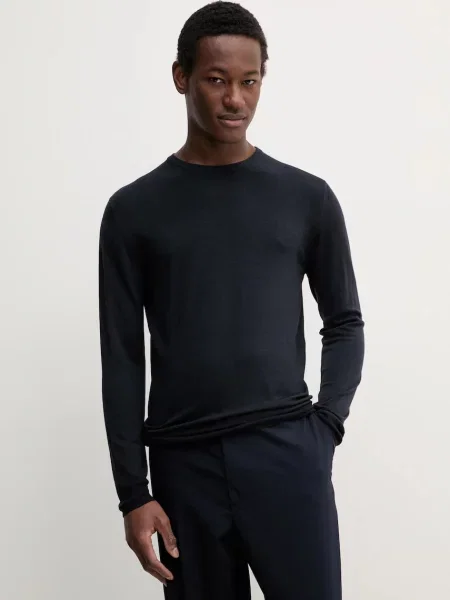 BARENA VENEZIA pulover de lana Camicia Mola barbati marin light albastru