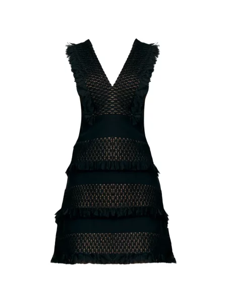 Rochie mini Tadashi Shoji cu franjuri negru