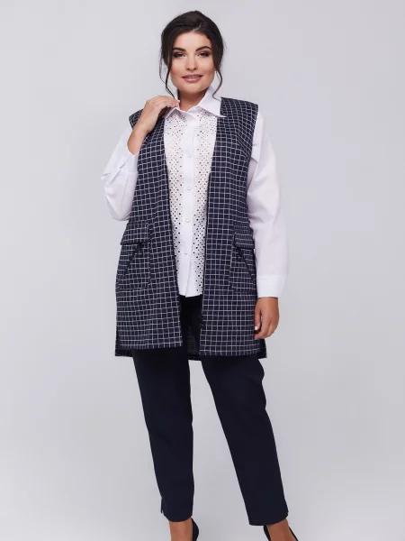Жилет класичний All Posa віскоза/поліестер синій