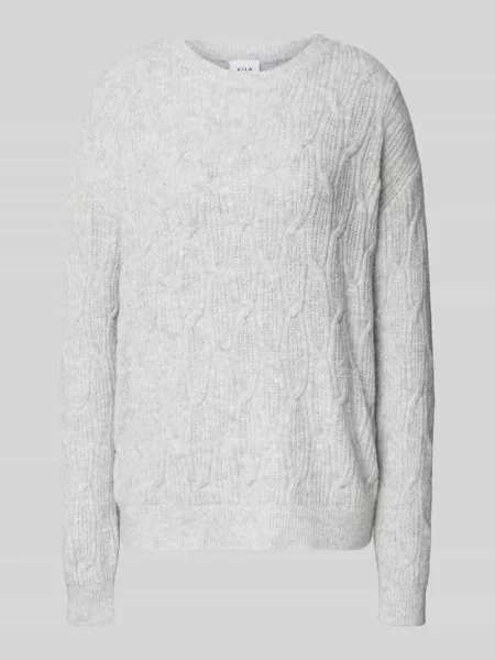 Sweter z dzianiny z fakturowanym wzorem model ‘LASSIA’ Vila