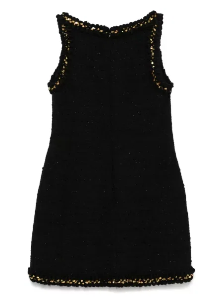 Rochie mini Elie Saab cu broderie din tweed de costum negru