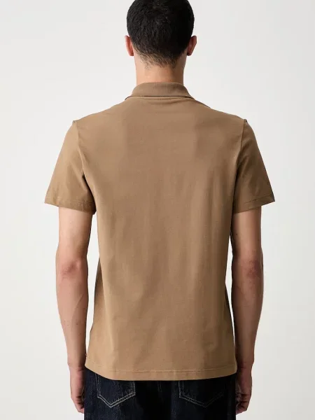 Lacoste póló férfi pamuttal barna