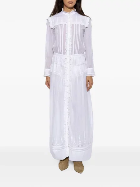 Rochie maxi Marant Etoile cu broderie alb