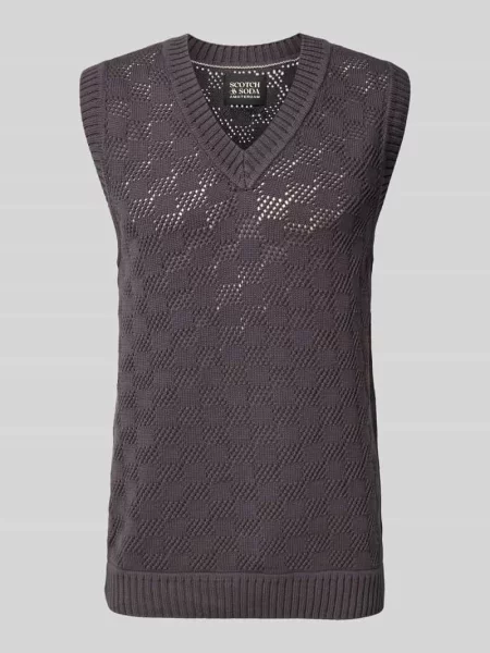 Bezrękawnik z prążkowanymi wykończeniami Scotch & Soda czarna