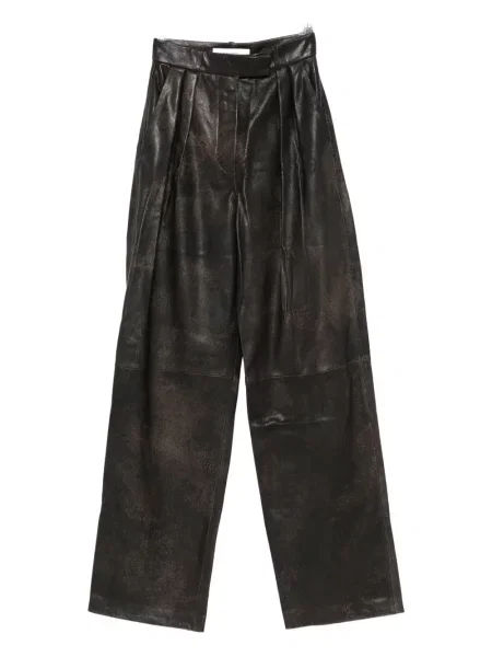 Pantaloni Alex Perry plisate maro