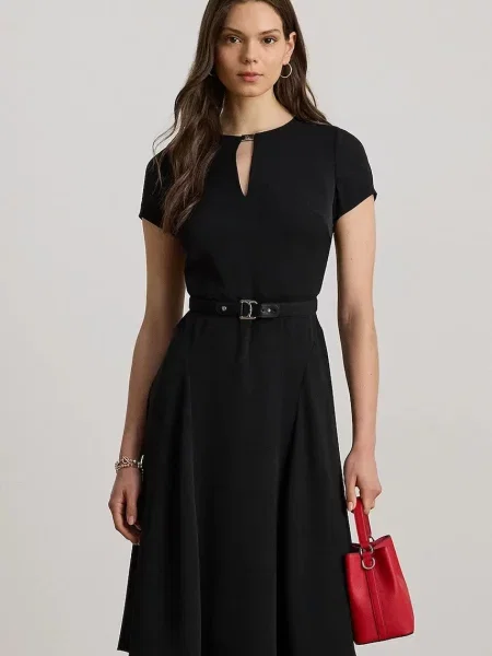 Платье мини Lauren Ralph Lauren клеш синее