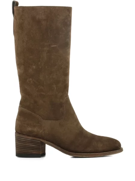Botine Officine Creative din piele de căprioară maro