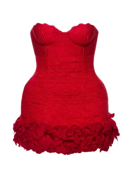 Rochie mini Magda Butrym cu volane roșu
