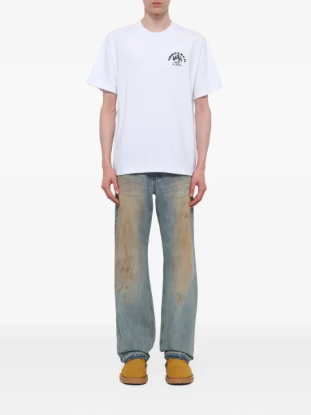 Tricou Vowels cu imagine alb