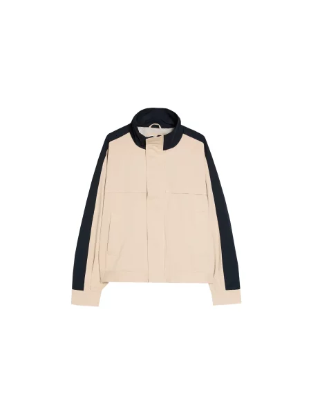 Bershka Geacă de primăvară-toamnă kitt / negru alb