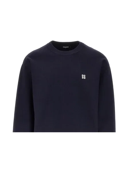 Dzianinowa bluza Dsquared2 niebieska