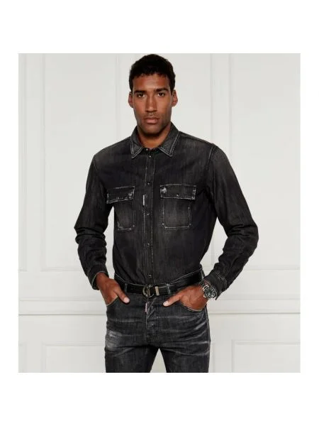 De blugi cămașă Relax Dan negru