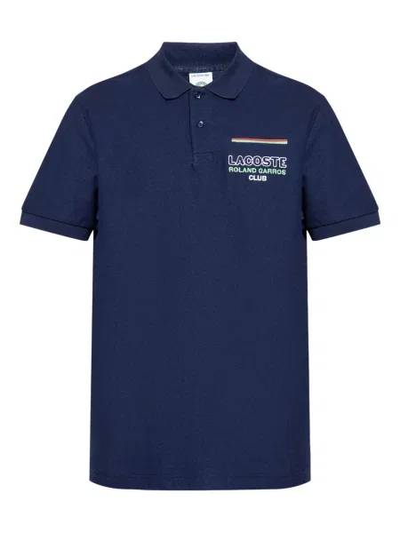 Polo Lacoste cu broderie albastru