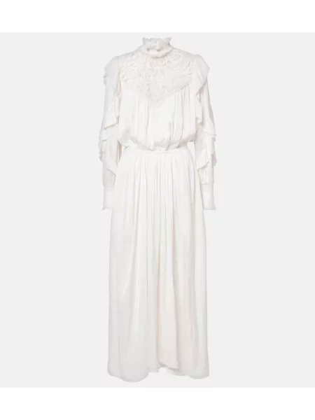 Rochie maxi Isabel Marant din dantelă de costum alb