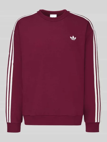 T-shirt z lnu z paskami w kontrastowym kolorze Adidas Originals