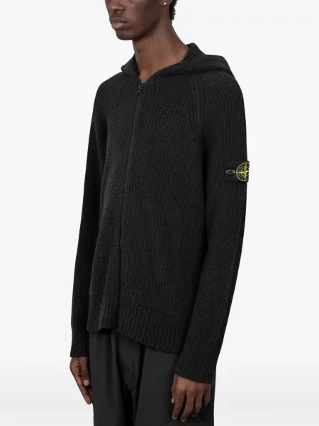 Bouclé hanorac Stone Island cu strasuri negru